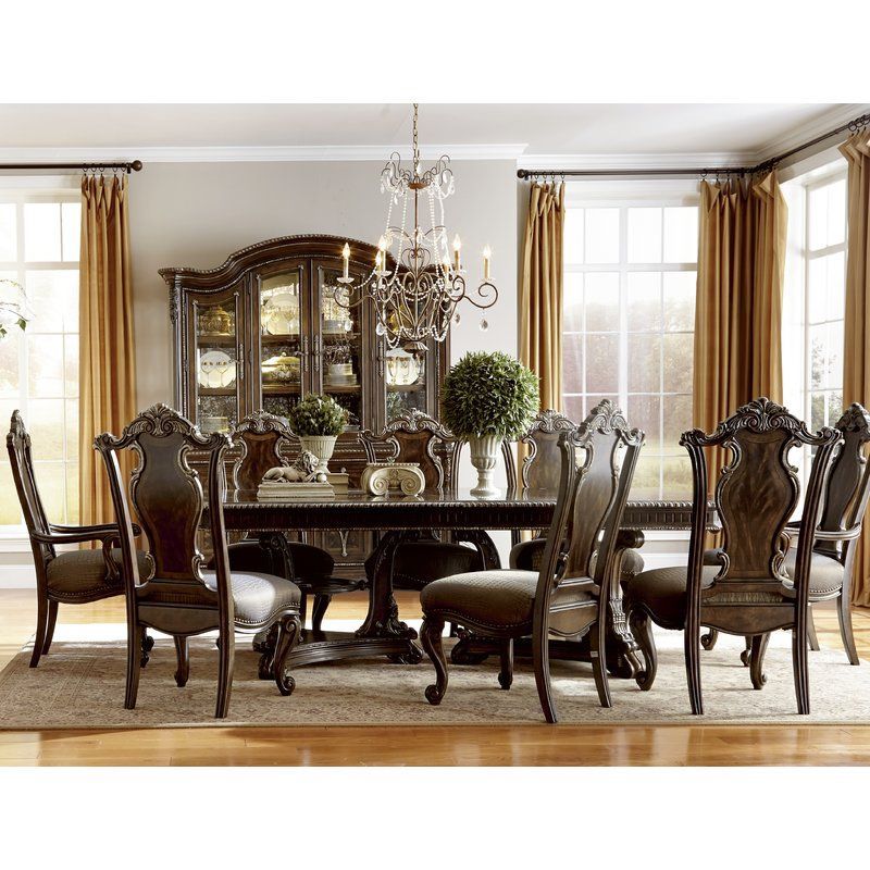 $6699.92 Hepburn 9 Piece Dining Set | Home Decor | Double For Small Dining Tables With Rustic Pine Ash Brown Finish (Photo 20 of 25)