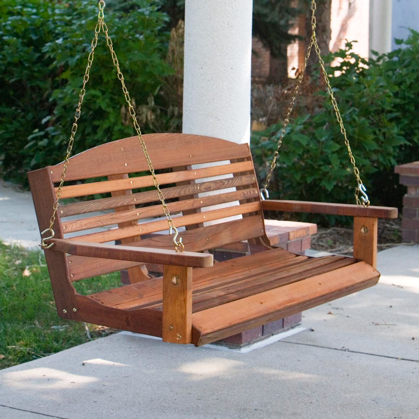 A & L Furniture Western Red Cedar Classic Curved Back With Regard To Contoured Classic Porch Swings (View 23 of 25)