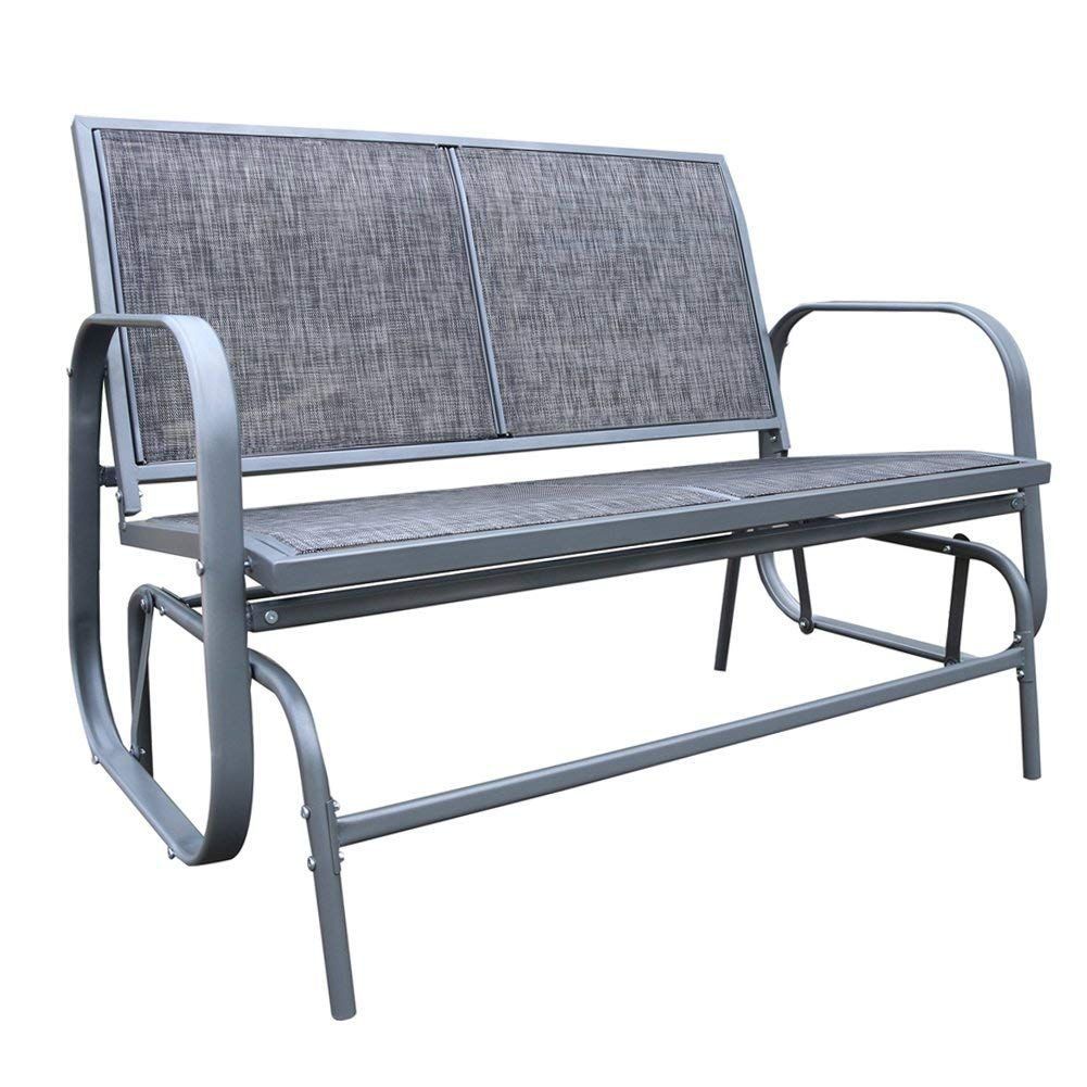 Amazon : Le Papillon Outdoor Glider Bench 2 Person Pertaining To Outdoor Patio Swing Glider Bench Chair S (View 13 of 25)