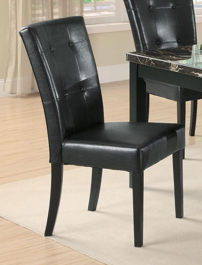 Anisa Collection – Anisa Black Side Chair (Pack Of 2 Regarding Cappuccino Finish Wood Classic Casual Dining Tables (Photo 9 of 25)