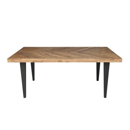 Avalon Rectangle Dining Table – Large Acacia Top/metal Legs Black 72*38*30 Pertaining To Acacia Top Dining Tables With Metal Legs (View 17 of 25)