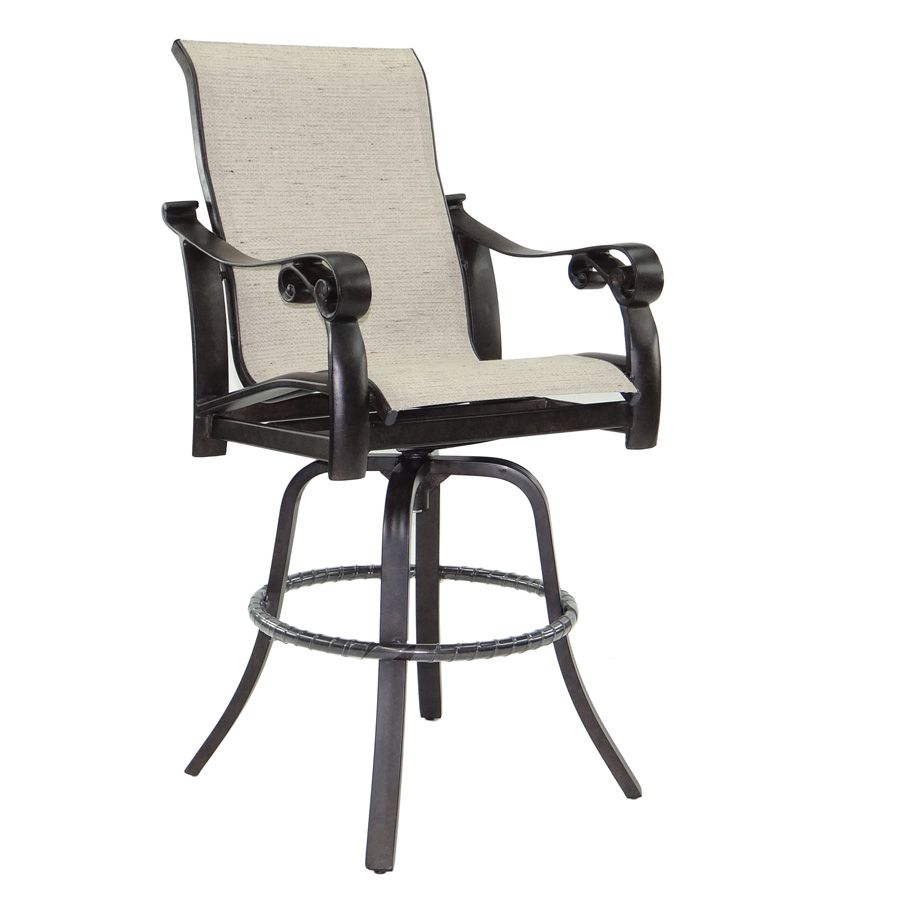 Bellanova High Back Sling Swivel Bar Stool – Castelle Within Sling High Back Swivel Chairs (View 18 of 25)