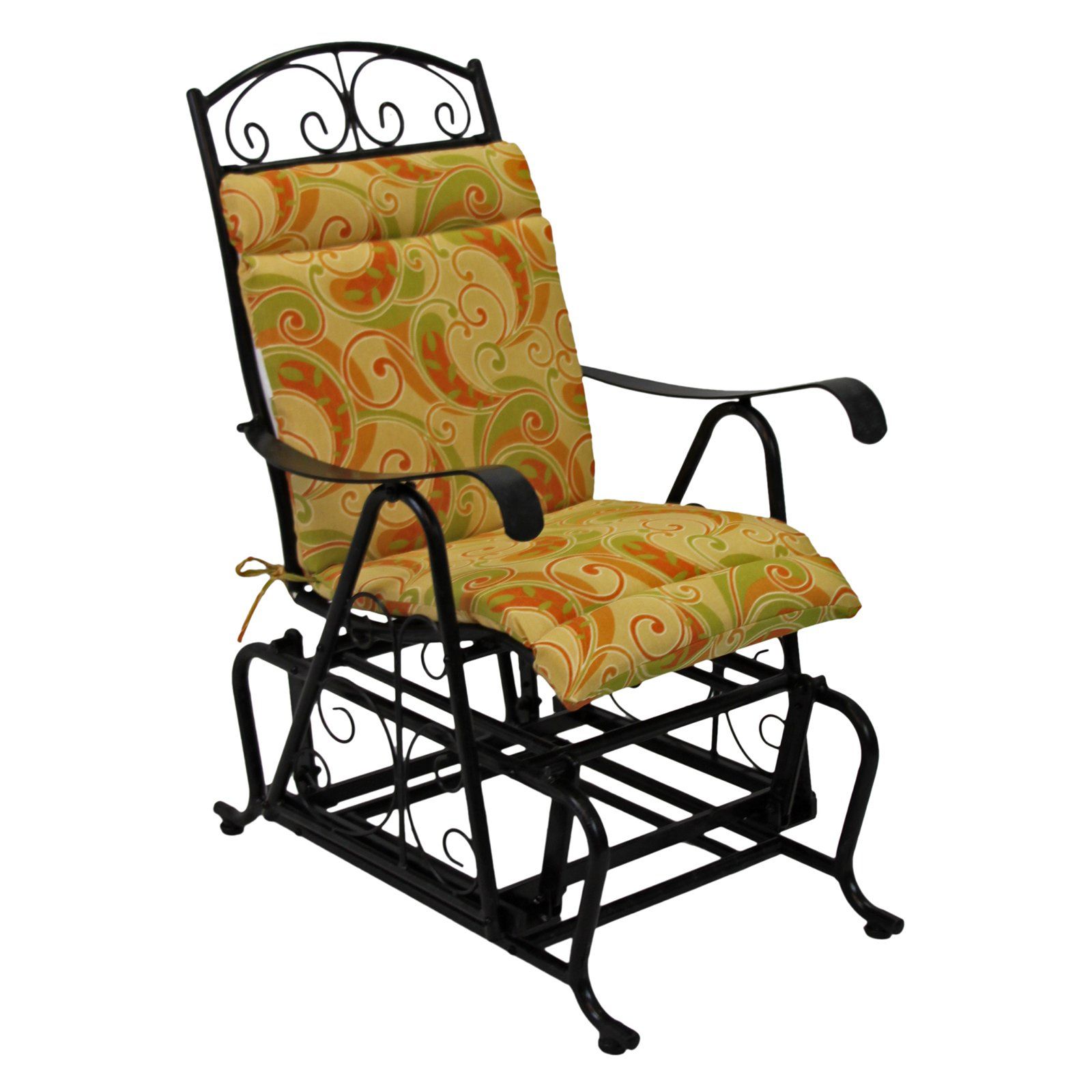 Blazing Needles Outdoor Glider Chair Hinged Seat & Back With Regard To Rocking Glider Benches With Cushions (Photo 11 of 25)