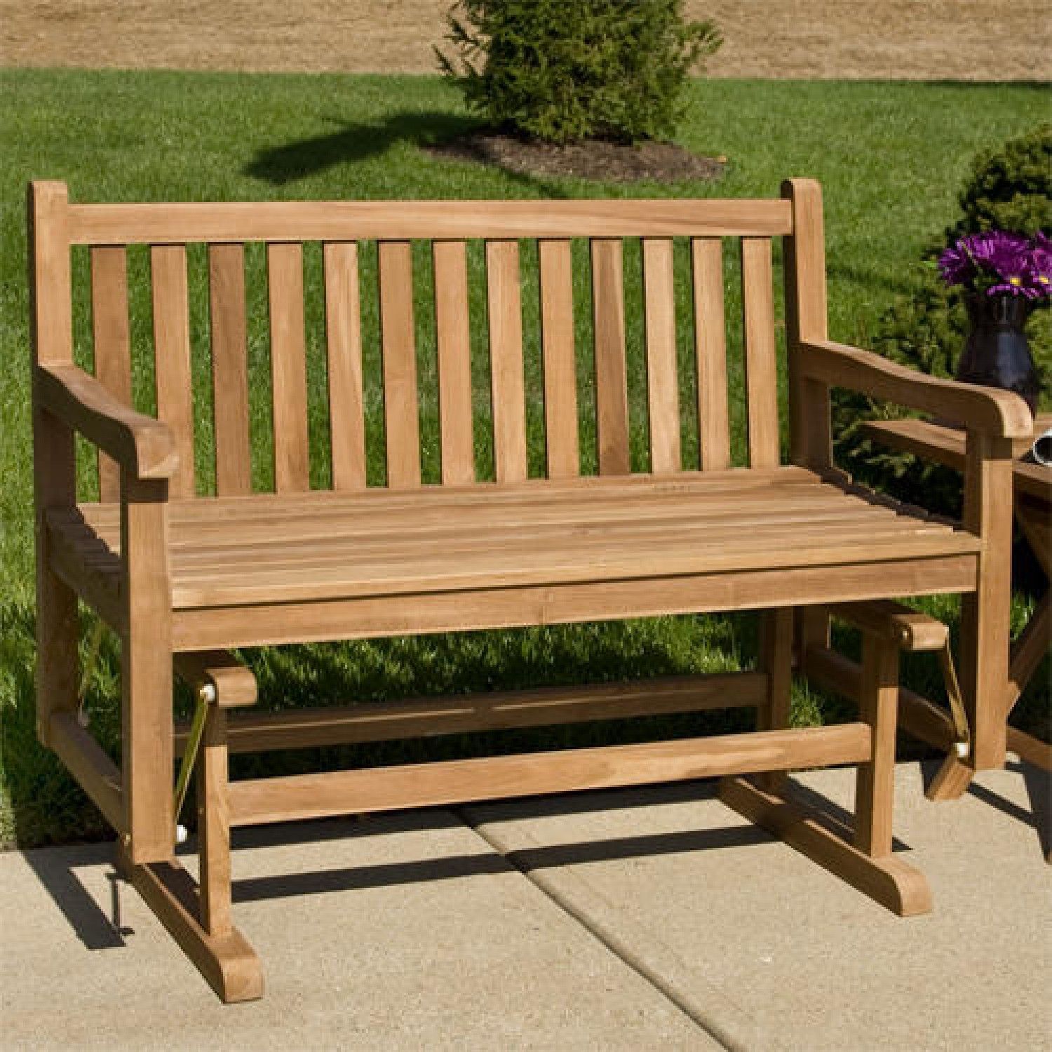 Top 25 Teak Outdoor Glider Benches Patio Seating Ideas