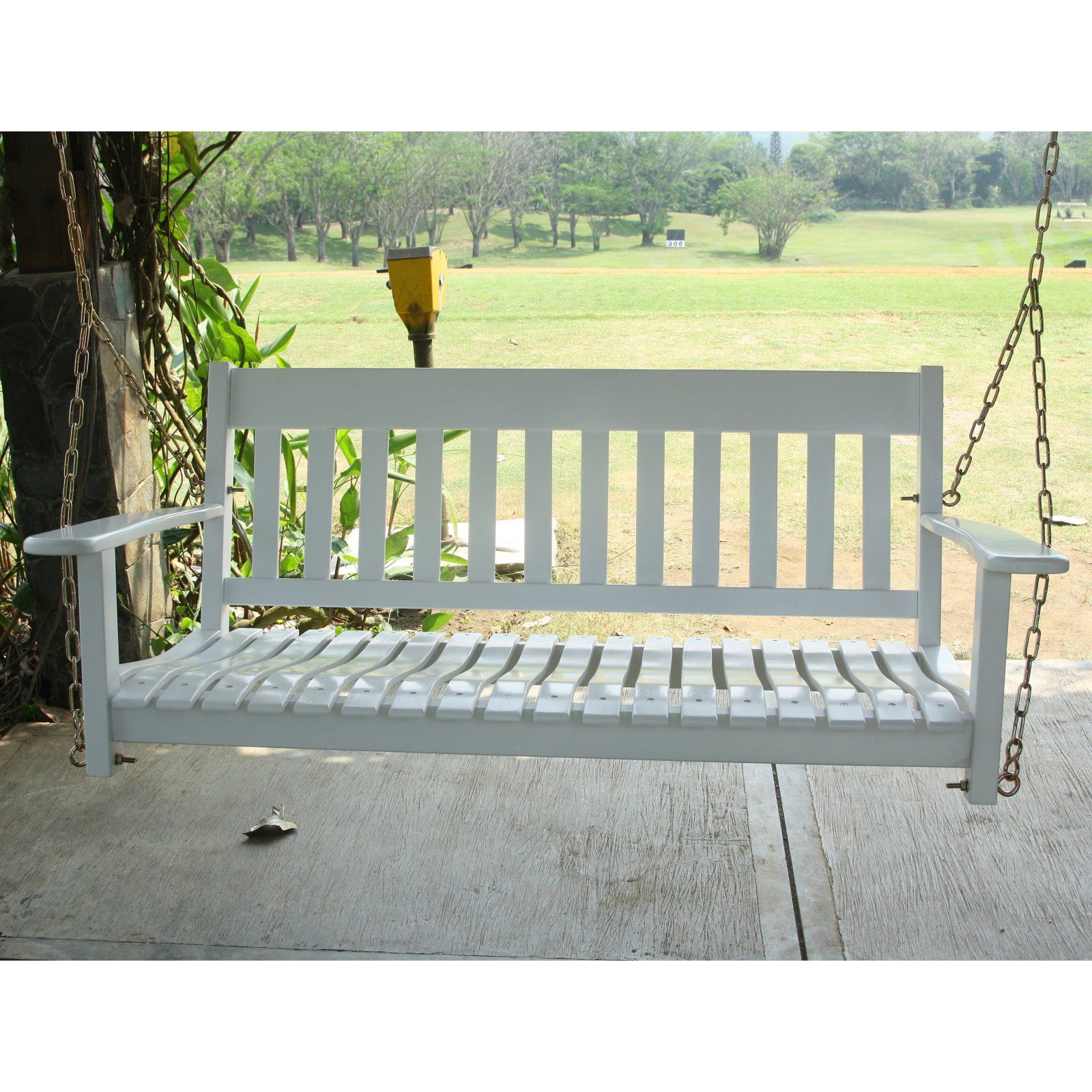 Cambridge Casual 52 In. All Weather Wood Porch Swing In Casual Thames Black Wood Porch Swings (Photo 13 of 25)