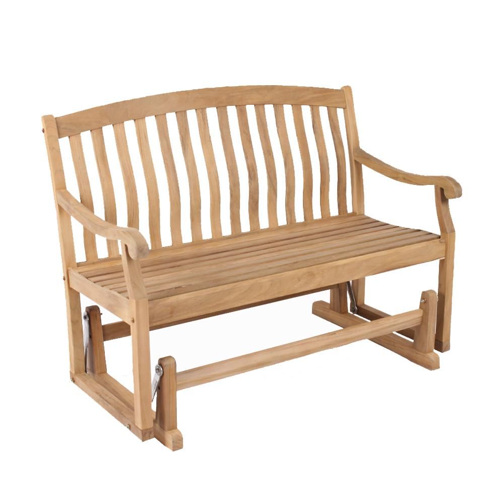 Cambridge Casual Colton Teak Wood Outdoor Glider Bench Regarding Hardwood Porch Glider Benches (View 3 of 25)