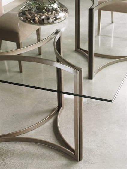 Caracole Modern Artisans Clear Glass With Matte Gold & Dark Pertaining To Modern Gold Dining Tables With Clear Glass (View 15 of 26)