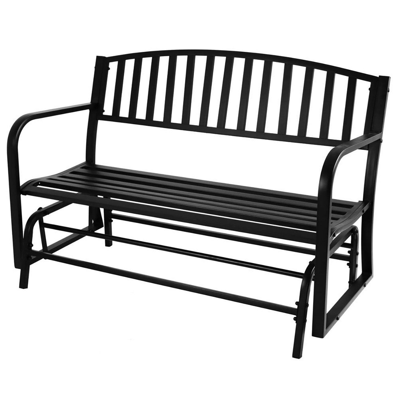Cheap Patio Furniture Glider Bench, Find Patio Furniture For Black Outdoor Durable Steel Frame Patio Swing Glider Bench Chairs (View 2 of 25)