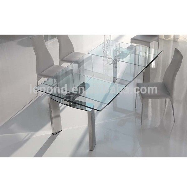 China Glass Dining Table Wholesale 🇨🇳 – Alibaba Regarding Modern Glass Top Extension Dining Tables In Stainless (View 8 of 25)