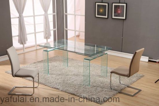 China Multifunctional Furniture Modern Design Glass Top Regarding Modern Glass Top Extension Dining Tables In Stainless (Photo 24 of 25)