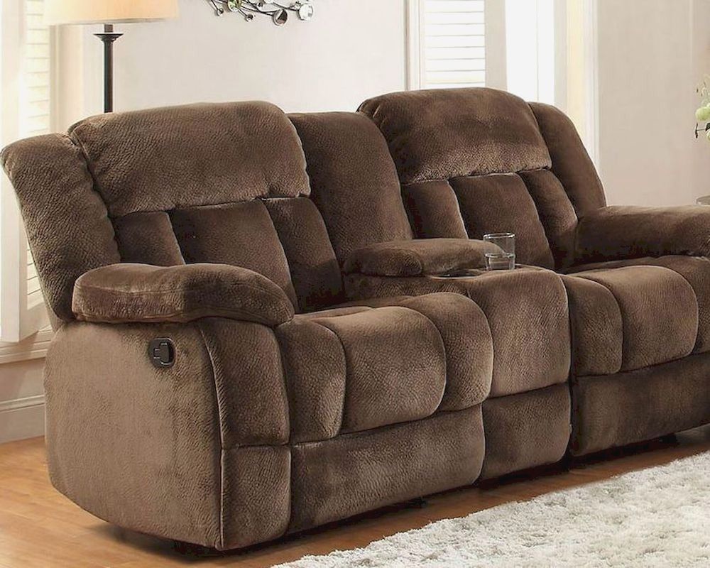 Chocolate Double Glider Reclining Loveseat Laureltonfor With Regard To Double Glider Loveseats (View 4 of 25)