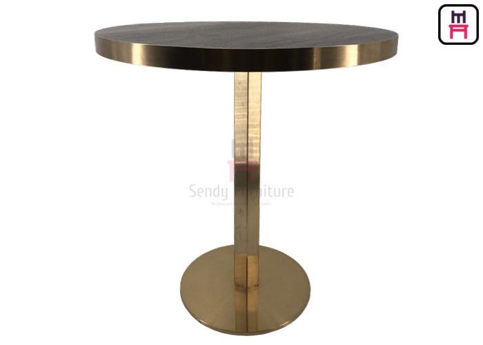 Chrome Brushed Stainless Steel Surrounded Plywood Round With Regard To Dining Tables With Brushed Gold Stainless Finish (View 25 of 25)