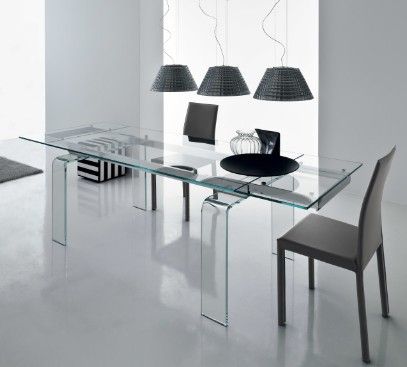 Compar Light Glass Dining Table | Contemporary Dining Intended For Modern Glass Top Extension Dining Tables In Matte Black (View 22 of 25)