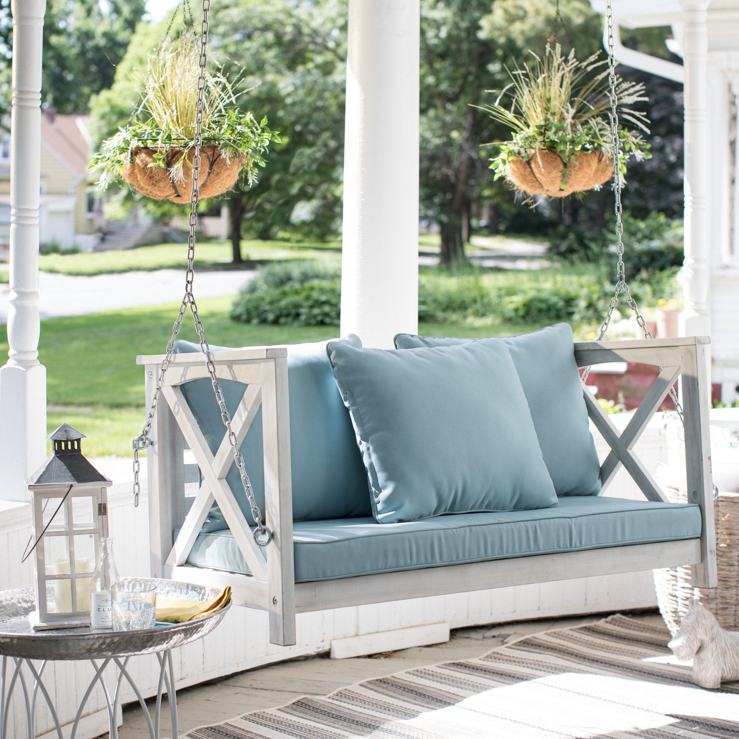 Coral Coast Delanie Rose 4 Ft. Porch Swing With Cushion Within Nautical Porch Swings (Photo 11 of 25)
