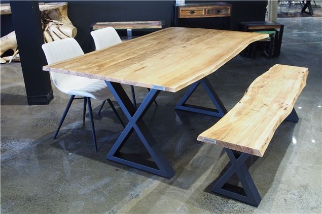 Corcoran Importation Zen Live Edge 67 Inches Dining Table Pertaining To Acacia Dining Tables With Black X Leg (View 18 of 25)