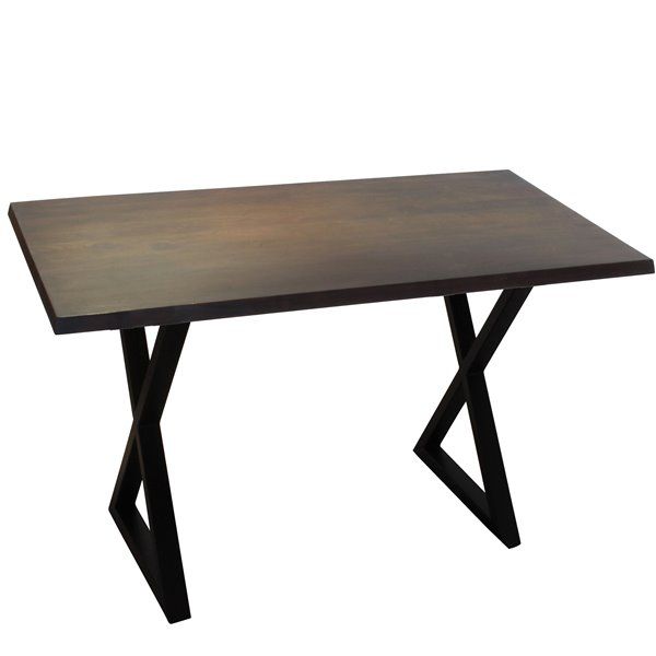 Corcoran Walnut Acacia Dining Table – 80 In – Black Metal X Legs Pertaining To Acacia Dining Tables With Black X Leg (View 8 of 25)