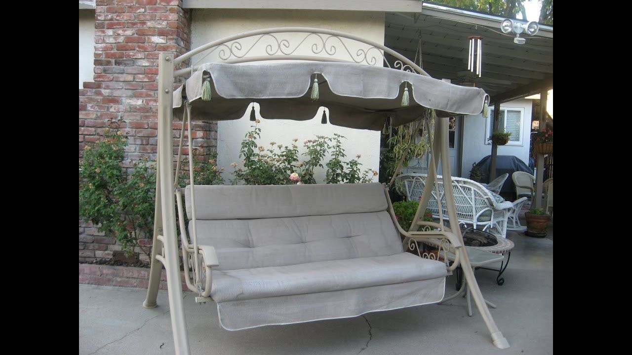 Costco Patio Swing Cushions, Seat Support And Canopy Fabric Replacement For Deluxe Cushion Sunbrella Porch Swings (View 13 of 25)