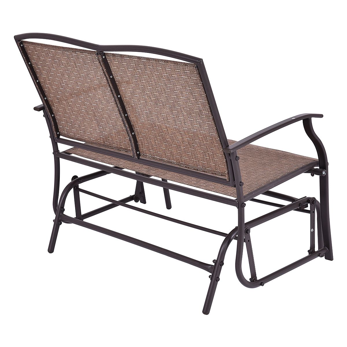 Costway Patio Glider Rocking Bench Double 2 Person Chair Inside Iron Double Patio Glider Benches (Photo 17 of 25)