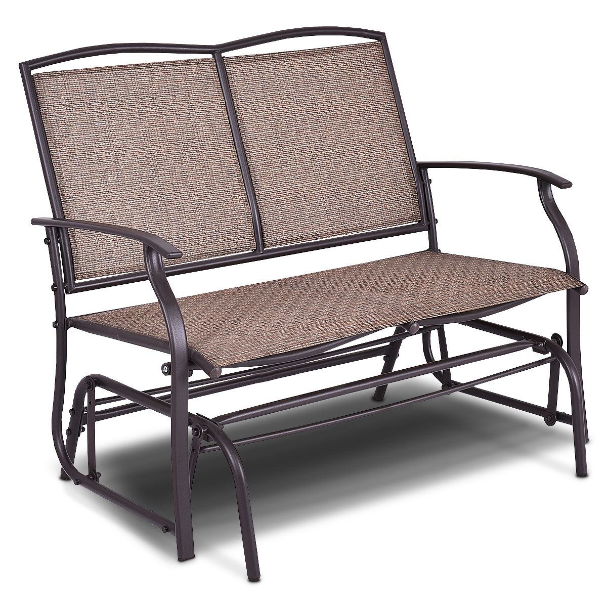 Costway Patio Glider Rocking Bench Double 2 Person Chair Pertaining To Double Glider Loveseats (View 20 of 25)