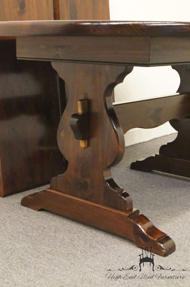 Details About Ethan Allen Antiqued Pine Old Tavern Rudder In Wood Kitchen Dining Tables With Removable Center Leaf (View 10 of 25)