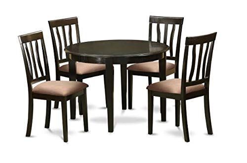 Dinette Sets For Small Spaces Dinning Room Table Set Five Regarding Cappuccino Finish Wood Classic Casual Dining Tables (Photo 6 of 25)