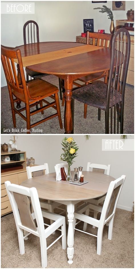 Dining Table Makeover – Driftwood And White | Dining Table Regarding Transitional Driftwood Casual Dining Tables (View 8 of 25)