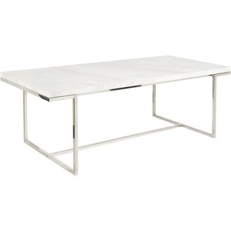 Dining Table With Stainless Steel Legs And A White Marble With Regard To Dining Tables With White Marble Top (View 9 of 25)