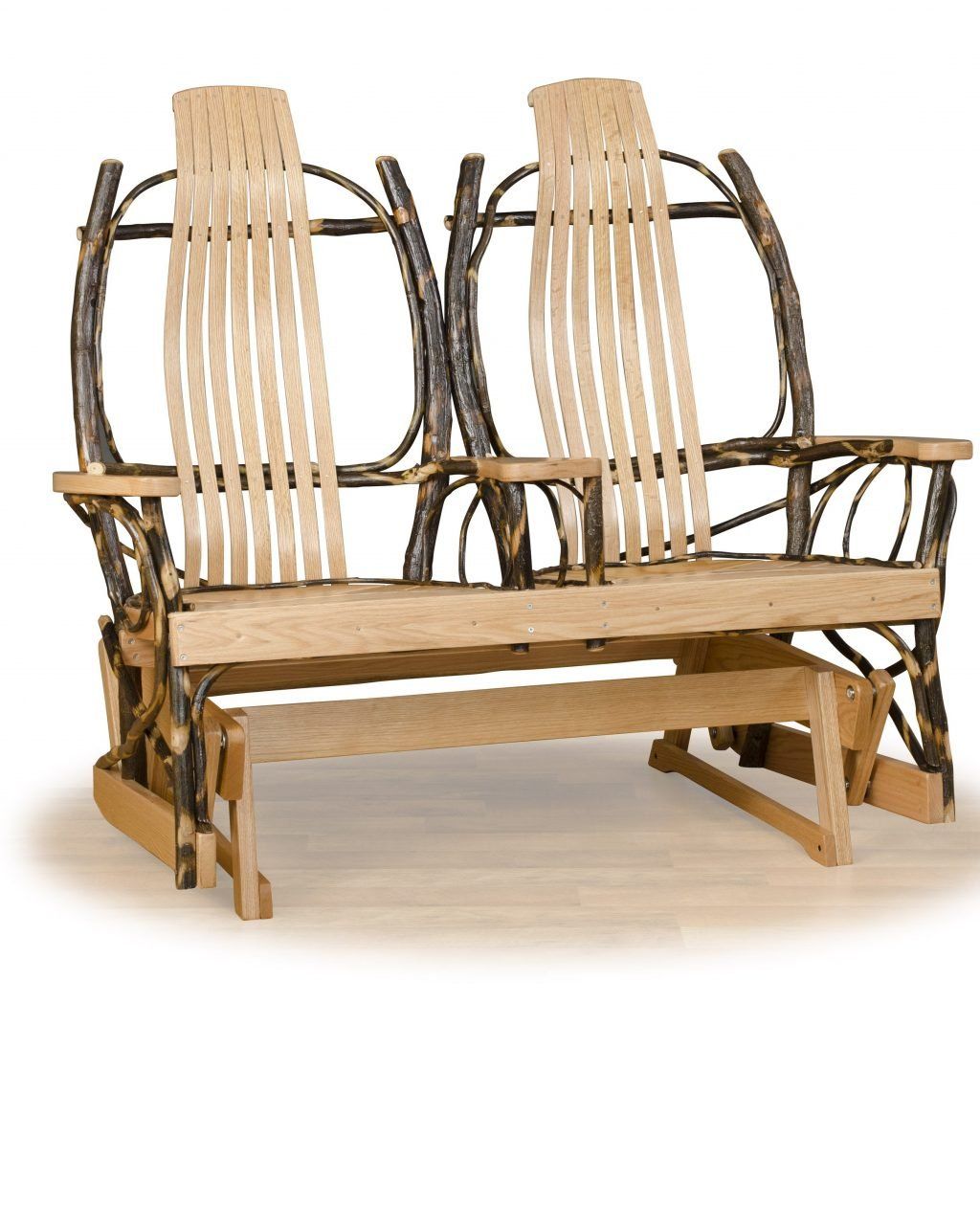 Double Glider W/ Center Arm – Adirondack Furniture Throughout Traditional Glider Benches (View 9 of 25)