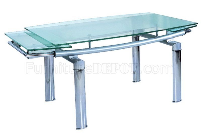 Dt833 Dining Tablebeverly Hills W/glass Top Within Modern Glass Top Extension Dining Tables In Stainless (Photo 20 of 25)