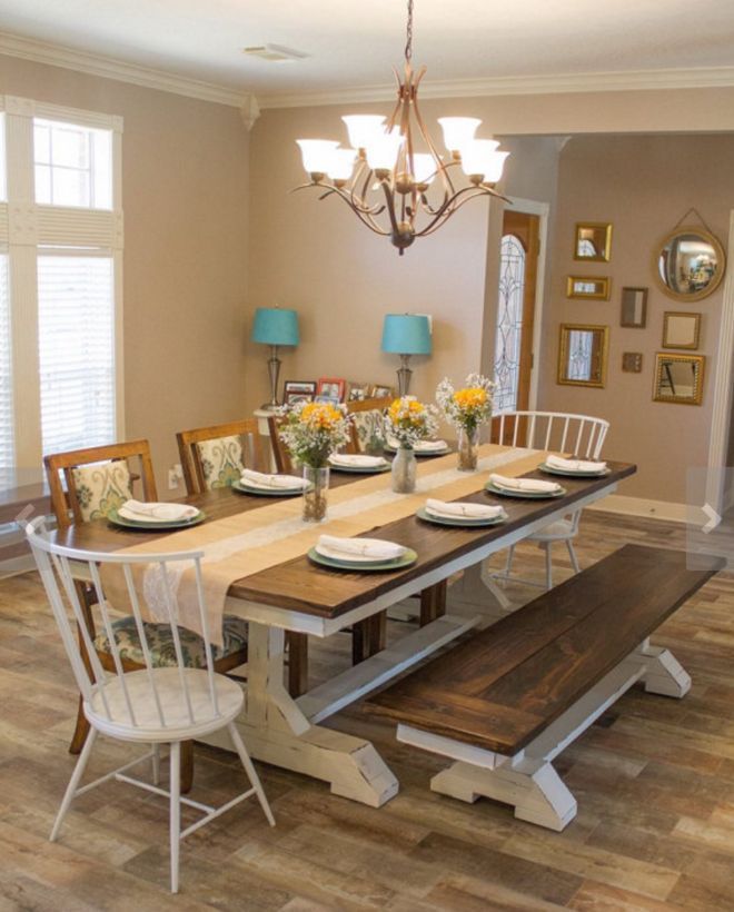 Farmhouse Dining Table Ideas For Cozy, Rustic Look With Regard To Large Rustic Look Dining Tables (View 3 of 25)