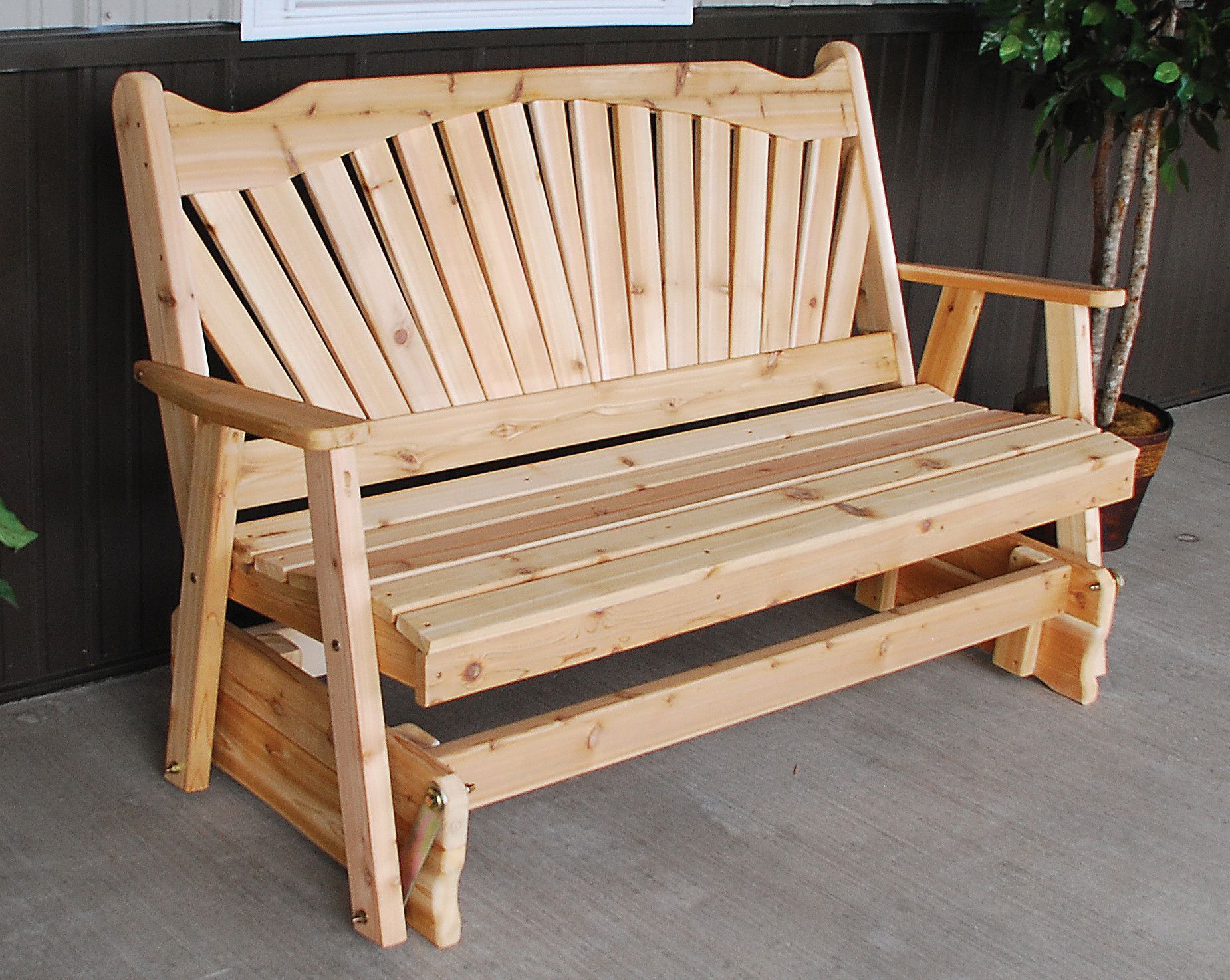Features:  This Glider Will Dress Up Any Porch Or Patio In Hardwood Porch Glider Benches (View 17 of 25)
