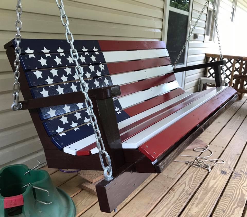 Flag & Custom Swings – Davis Porch Swings In American Flag Porch Swings (View 3 of 25)