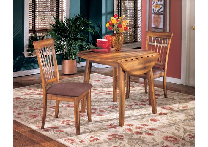 Furniture Weekend Plus Berringer Round Drop Leaf Table & 4 Within Transitional 3 Piece Drop Leaf Casual Dining Tables Set (View 8 of 25)