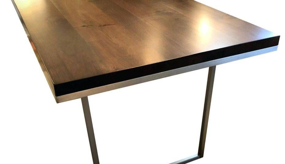 Glass Dining Table Stainless Steel Legs Agreeable Rooms In Mid Century Rectangular Top Dining Tables With Wood Legs (Photo 20 of 25)