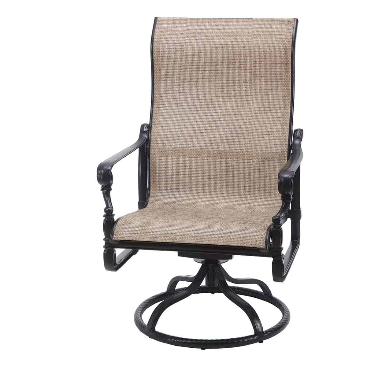 Grand Terrace Sling High Back Swivel Rocker Lounge Chair For Sling High Back Swivel Chairs (View 17 of 25)