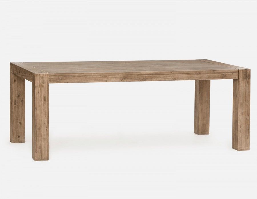 Hamburg Grey Solid Acacia Wood Dining Table 200Cm | Struct Throughout Solid Acacia Wood Dining Tables (View 5 of 25)
