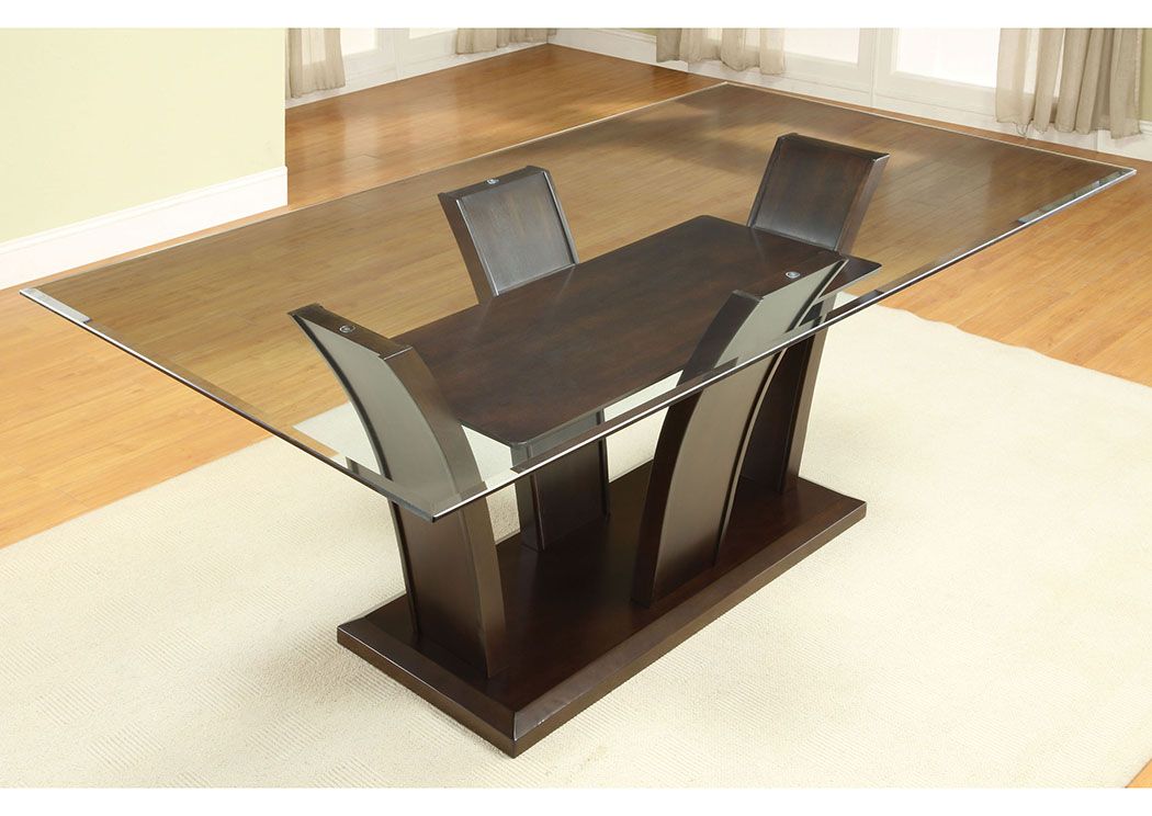 Irving Blvd Furniture Manhattan L Rectangle Glass Top Dining Within Rectangular Glass Top Dining Tables (View 13 of 25)