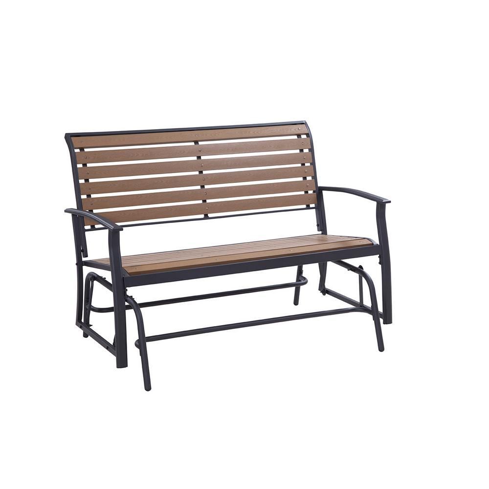 Liberty Garden Everwood Harrington Metal Outdoor Double Intended For Double Glider Benches With Cushion (Photo 8 of 25)