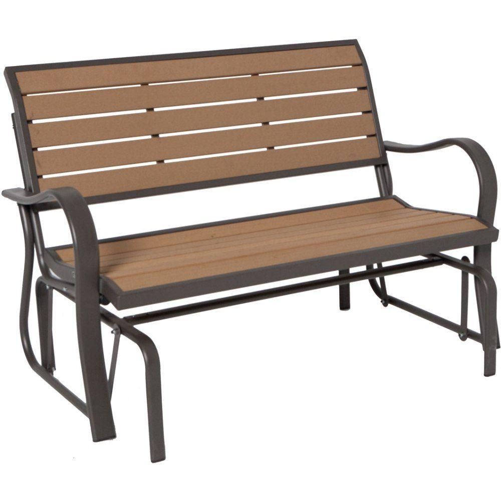 Lifetime Wood Alternative Patio Glider Bench | Patio Glider For Outdoor Patio Swing Glider Bench Chair S (View 6 of 25)