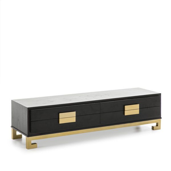 Loa Tv Unit For Acacia Dining Tables With Black Rocket Legs (View 17 of 25)