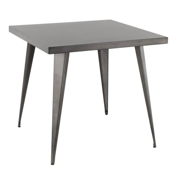 Lumisource Austin 32 In. Matte Grey Dining Table Dt Tw In Frosted Glass Modern Dining Tables With Grey Finish Metal Tapered Legs (Photo 14 of 25)