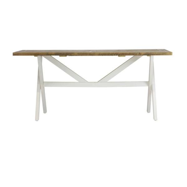 Lux Home Byron Distressed White Solid Reclaimed Wood Dining For Distressed Walnut And Black Finish Wood Modern Country Dining Tables (View 15 of 25)
