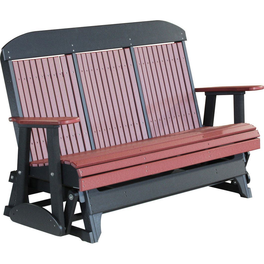 Luxcraft Classic Highback 5ft Recycled Plastic Glider With For Classic Adirondack Glider Benches 