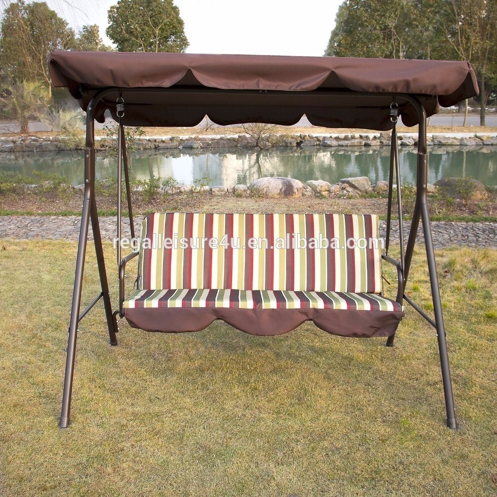 Outdoor 3 Person Patio Cushioned Porch Swing Swg 000111 – Buy 3 Person  Swing With Canopy,canopy Patio Swings,patio Swing With Canopy Product On Pertaining To Patio Gazebo Porch Canopy Swings (View 8 of 25)