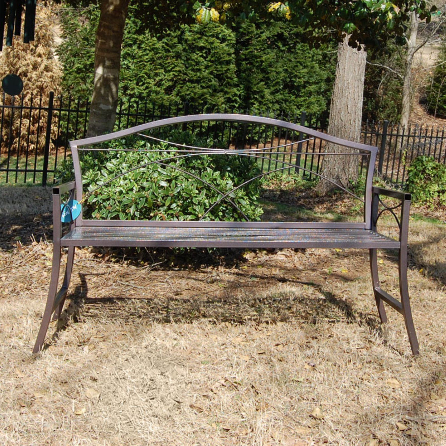 Outdoor Austram Griffith Creek Designs Keansburg 4 Ft. Metal Intended For 2 Person Hammered Bronze Iron Outdoor Swings (Photo 6 of 25)