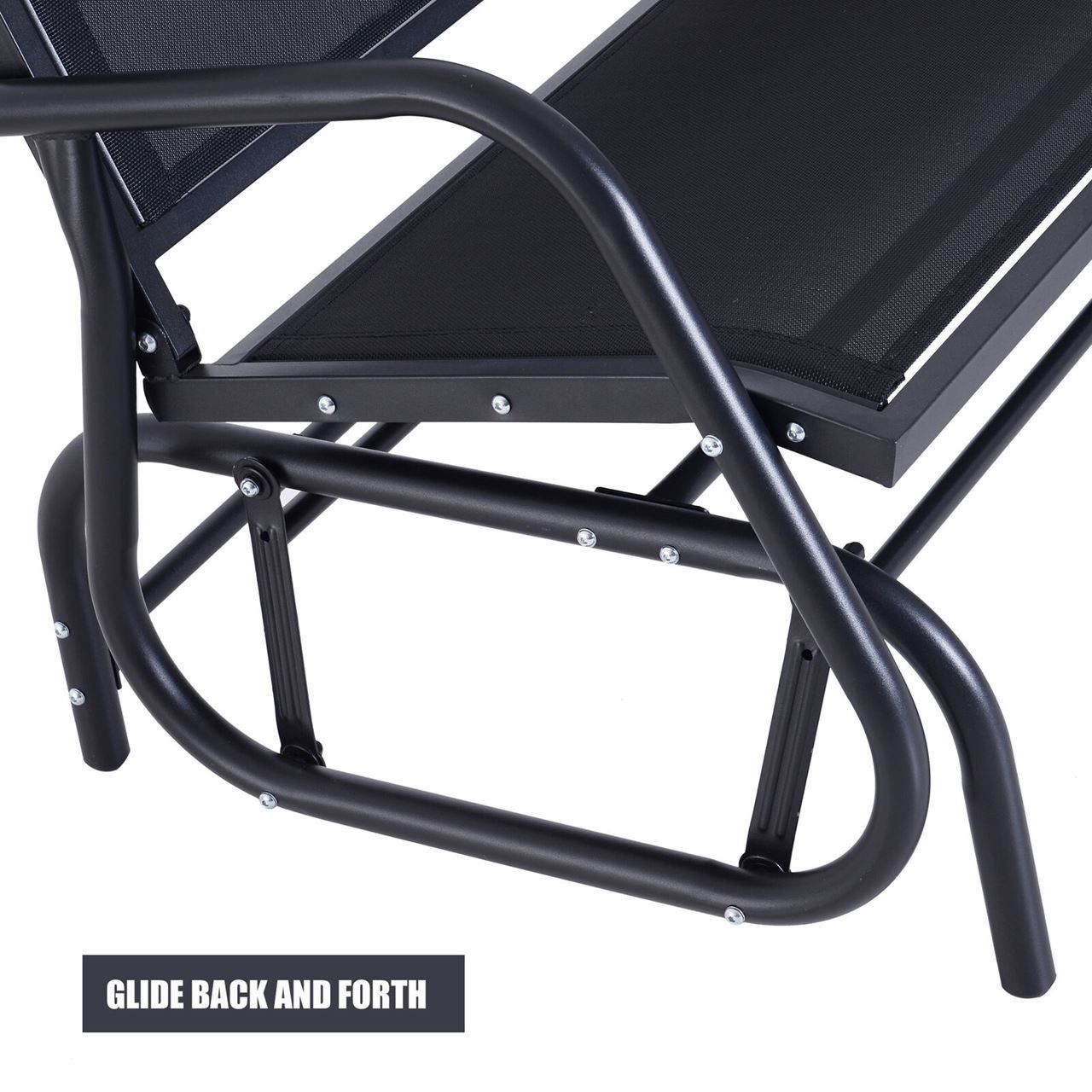 Outdoor Patio Swing Glider Bench Chair – Dark Gray Regarding Black Outdoor Durable Steel Frame Patio Swing Glider Bench Chairs (View 22 of 25)