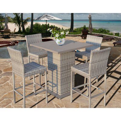 Patio Bar Height Dining Table Set Comfortable Balcony Sets For Patio Square Bar Dining Tables (View 11 of 25)