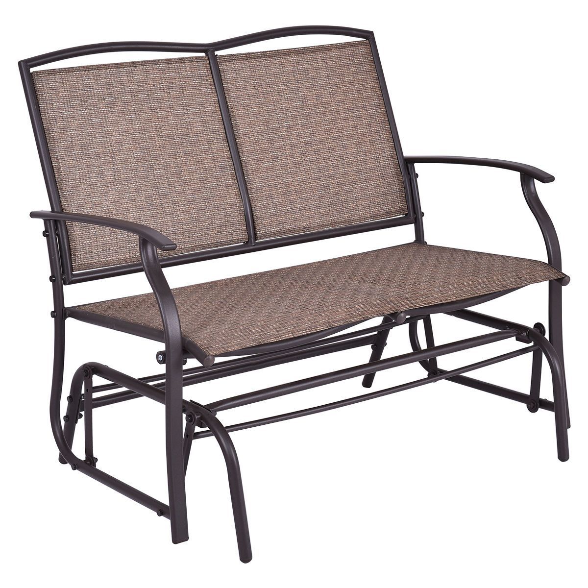 Patio Glider Rocking 2 Person Outdoor Bench | Beach Patios Intended For Outdoor Patio Swing Glider Bench Chair S (Photo 9 of 25)