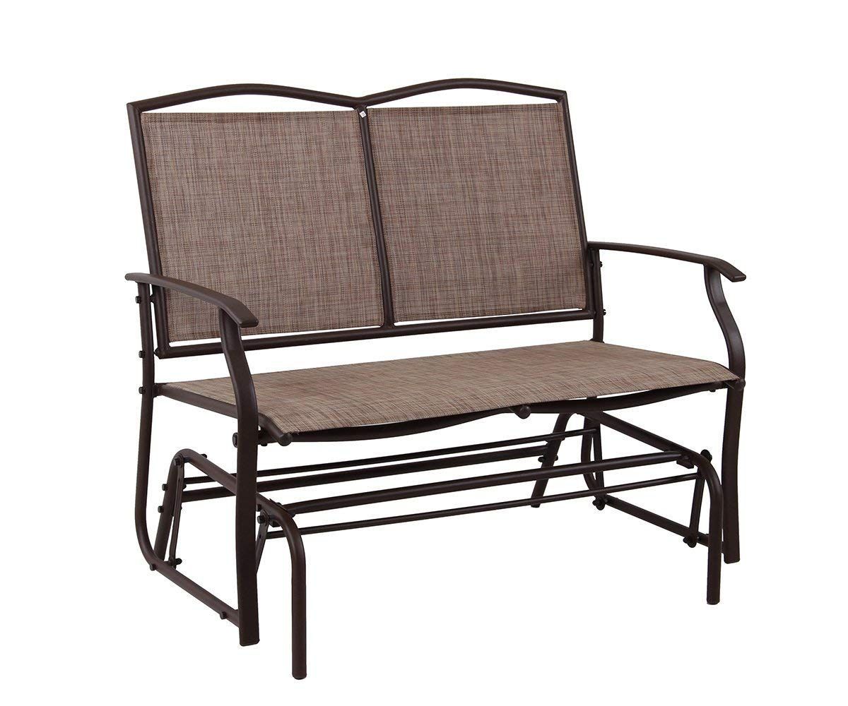 Patio Swing Glider Bench For 2 Persons Rocking Chair, Garden For Outdoor Fabric Glider Benches (Photo 2 of 25)