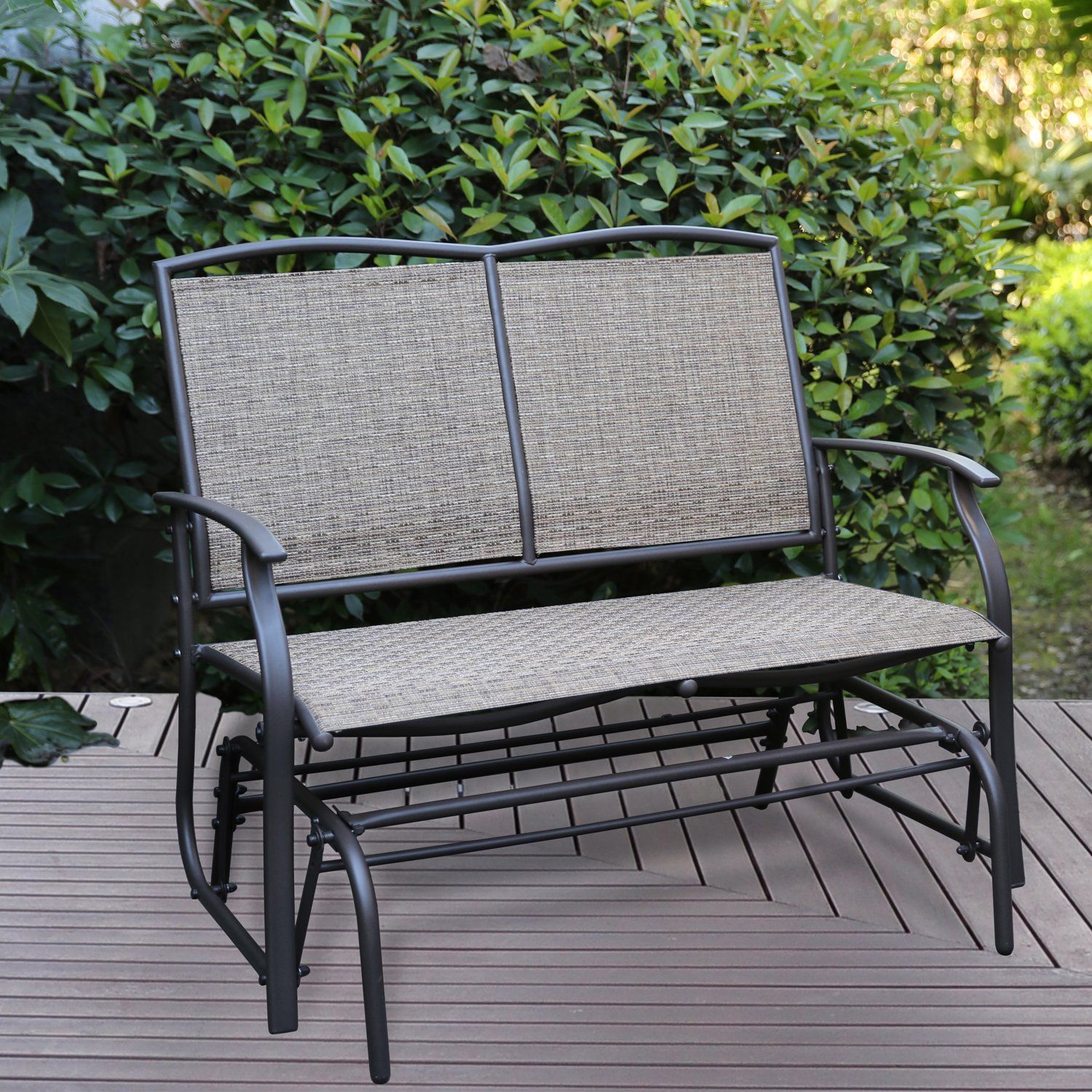 Patio Tree Patio Swing Glider Bench For 2 Person All Throughout Outdoor Patio Swing Glider Bench Chair S (Photo 3 of 25)